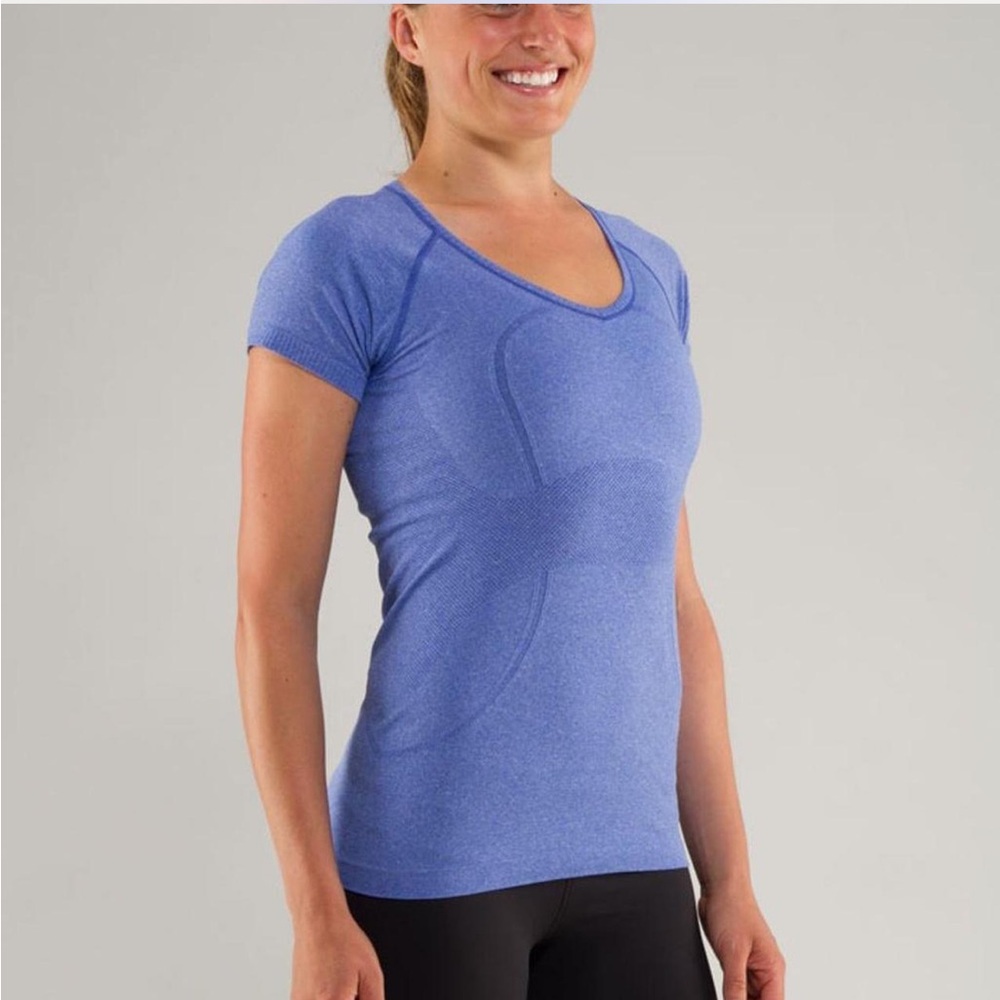 Lululemon Athletica Blue Fitted Short Sleeve Tee